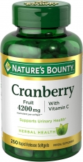 Cranberry 4200mg with Vitamin C, Urinary Health and Immune Support, Cranberry Extract, 250 Rapid Release Softgels