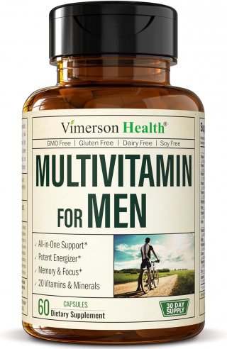 Men's Daily Multi-Mineral / Multi-Vitamin Supplement - Vitamin A C E D B1 B2 B3 B5 B6 B12 Magnesium, Biotin, Spirulina, Zinc, Multivitamin with Antioxidant Properties, 60 Capsules