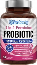 Probiotics for Women, 120 Billion Colony Units, Digestive Enzymes, Cranberry, Immune Support, 30 Capsules